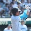 これぞドラ1候補！山梨学院・菰田陽生が第1打席で甲子園初アーチ！レフトスタンドへ弾丸ライナーで飛び込む【センバツ】