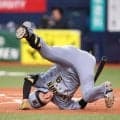 阪神２軍　ドラフト１位・立石がヒヤリ　オリ・マチャドの１５６キロが顔付近に　のけぞってかわす→転倒ぐるり一回転