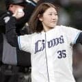 【西武】五輪スノボ銅メダリストの小野光希が始球式「もうちょっと飛ばしたかった」