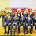 東京、パリ五輪代表の競泳・池本凪沙らがミキハウス入社式出席　２８年ロス五輪へ、池本「個人で出られるような結果を残していきたい」