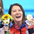 東京五輪２冠の美しきスイマー　和装姿にファン反響「着物姿が素敵」「何してもお似合い」ひこにゃんと魅惑の２ショも