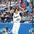 【ヤクルト】宮野真守ノーバウンド始球式　マリオ見守る前でマリオジャンプ！　スタメン発表も