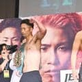 観客席にTシャツ投げ込む　井上拓真が公開計量に「いっそう気合が入った」井岡一翔と初防衛戦