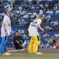 【ロッテ】男性５人組リアルピースがセレモニアルピッチ「こんなに風が強いのか！」