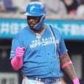 日本ハム・レイエス　ピンクバットで母の日弾　頬に母と妻のイニシャル「特別な日に打つことができてうれしい」  