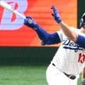 ドジャース、六回満塁絶好機に無得点　マンシー痛烈打球が超美技に阻まれる　本拠地にどよめきとため息　ブ軍右翼手がフェンス激突捕球