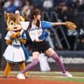 ＥＬＳＥＥのＡＫＡＲＩ　始球式で８５キロ計測　力強い投球披露もノーバンならず「手が震えちゃって、どこ投げたかわからくて」