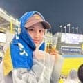 【日本ハム】カッパ着ての観戦はいつもと違う特別感／花咲楓香