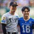 佐藤輝明がサプライズ登場　高校時代のチームメートと甲子園で再会