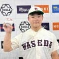 早大　帰国子女の霜が公式戦デビューで先頭打者弾！　小宮山監督ニンマリ「フェンスを越えるとは思ってなかった」