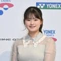 透け感コーデで魅了…政田夢乃が夏らしい“さわやか衣装”で登場／ヨネックス・レディース前夜祭