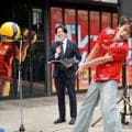 【バレー】ｔｉｍｅｌｅｓｚ・原嘉孝が“顔面レシーブ”　「始球式」でハプニング　石川祐希駆けつけ「申し訳なかったです」…ネーションズＬ開幕セレモニー