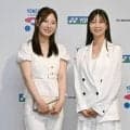 鶴岡果恋は“清楚コーデ”で登場　金沢志奈と真っ白衣装で２Ｓも／ヨネックス・レディース前夜祭