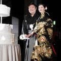 元幕内剣翔・安彦剣太郎さん　客室乗務員の妻祐華さんと結婚披露宴および断髪式　「これで本当に引退」追手風親方の止めばさみで号泣