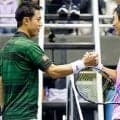 錦織圭 2勝1敗の若手と練習