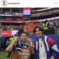 「すごい場所」Ｗ杯を現地取材中　森保ジャパン“中核”ＭＦと２ショット「笑顔が輝いてる」ウエストランド・井口浩之