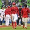 広島・辰見はベンチ外　２２日に精密検査と球団発表　２０日・ヤクルト戦の走塁時に左膝を痛め負傷交代