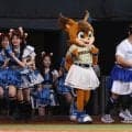 かけおち・青木マッチョ　まさかの特注スカート姿できつねダンス　ファイターズガールになりきり披露　ぼる塾の３人も笑顔で