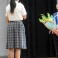 坂本花織さん、母校の中学校を訪問し生徒と交流　得意だった教科と苦手だった教科は