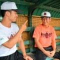 壁越える野球　50音の指文字と伝達ノート　益田東の舩本樹空選手