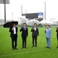 環境省の辻、青山副大臣が「ゼロカーボンベースボールパーク」を訪問　尼崎市長、阪神電鉄社長と意見交換会を実施