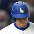 大谷翔平　第２打席は空振り三振　試合前に左膝炎症の影響で先発回避＆球宴辞退を発表も第１打席で今季２１号先頭打者弾