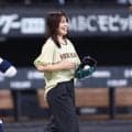 「色白い～可愛い」五輪沸かせた女子スケーターがエスコン降臨　引退から４カ月「緊張しちゃいました」キュートな投球に反響
