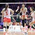 【バレー女子】日本、６大会連続ＮＬ決勝大会進出　０-２からフルセットで劇的な逆転勝ち　２大会ぶりメダル獲得へ