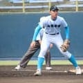 山梨学院のドラフト1位候補・菰田陽生がセンバツ以来の一塁手出場「守備からの方が集中力保てる」、打っては痛烈二塁打で勝利に貢献【山梨】