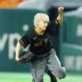 【巨人】熱烈な巨人ファン「STAR GLOW」KANONがサウスポーからストライク投球披露