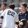 でかっ！阪神・藤川監督が見上げながらグータッチ　身長２０３センチのＤｅＮＡレイノルズが球宴出場のあいさつ→角度のある投球も納得の身長差