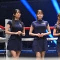 【ボクシング】ラウンドガール８人、ネイビーのワンピで魅了　一般人→K1ガールズの千鶴梨瑚ら