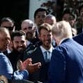大谷翔平らドジャースがホワイトハウス訪問　トランプ大統領が大谷に「国際的レジェンド」