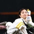 上戸彩サントリードリームマッチで東京ドーム初始球式　原辰徳氏＆高橋由伸氏が打席で迎える