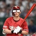 楽天・辰己が“楽天カードメガネ”で登場　まさかの珍アイテムに東京ドームが大爆笑！