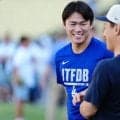 山本由伸、吉田正尚が笑顔で再会　しばらく話し込む…2日にメジャー初対決なるか