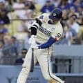大谷翔平　初回に出場５試合連続安打　打球速度１８１キロの鋭い当たり　次打者パヘスの右直で二塁狙うもアウト