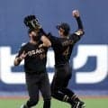 阪神　ガルシアと熊谷が交錯のアクシデント　ガルシアは熊谷の左肘が顔面に直撃もボールはこぼさず　トレーナーが駆け寄るもともにプレー続行　直後に３連打食らう