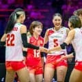 【バレー】日本が２連勝！　第１セット３３-３１で勢いに乗り、格下韓国に３-０で勝利　優勝でロサンゼルス五輪出場
