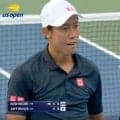 場内がどよめいた！錦織圭、正確無比の“逆クロス”に驚き ライン上にギリギリ残した神業へ喝采