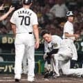 甲子園怒号、森下翔太の死球に騒然　左手首に直撃か→まさかの交代、31HRはセ1位