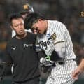 死球で負傷交代の阪神・森下「様子を見てという感じです」と話してクラブハウスへ　患部にアイシング　七回に巨人・赤星の１４８キロが直撃