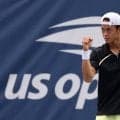 坂本怜　２０歳２か月　日本男子４大大会４番目の若さでの勝利　世界９６位にフルセット　３８本のエースで自身４大大会初勝利