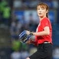 185cm狩野舞子さんが豪快投球　神宮球場どよめき…ショートパンツからワンバウンドに“あちゃー”