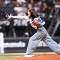 「かわいい最高」元人気アイドル　「波動拳！」投球もボールはコロコロ　「ハッピーオーラ全開」「元気をいただきました」