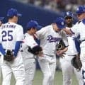 中日５連敗　先発・大野は七回途中２失点で５敗目　打線は田中の１号ソロで零敗は免れる
