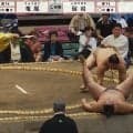 走る、走る、行司が土俵を全力ダッシュ！ 力士の速すぎる攻めに“あわや”の瞬間 館内どよめきも見事回避「ナイス行司w」