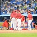 広島・勝田成は「右側頭部打撲」１４４キロ直球が頭部直撃で病院直行　死球後は自力歩行し、今後は経過を見て判断