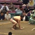 「おっ！」「正面溜席で」大相撲、行司の真後ろに鎮座するミュージシャンの姿 注目若手力士の取組でカメラに抜かれひと際の存在感