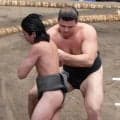 ハワイ育ちの砂武蔵が前相撲２勝目　武蔵川親方から日本語と英語で指導を受けている